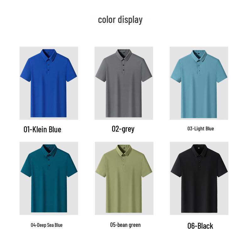 Cămașă Polo Bărbați Dongyu din Mătase de Gheață Fără Cusături - Tricou Casual de Vară cu Guler