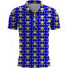 Trendy Skull Pattern Short Sleeve Polo Shirt, Casual Wear