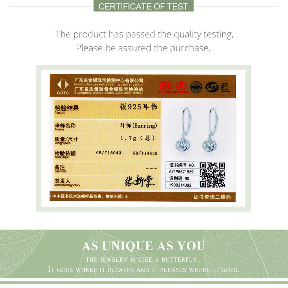 BAMOER Ohrringe aus 925er-Sterlingsilber, platiniert und mit Zirkonen, Abstandsperlen-Ohrringe