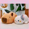 Adorable Brown Capybara Plush Toy Transforming Cat Doll Soft Stuffed Animal Gift
