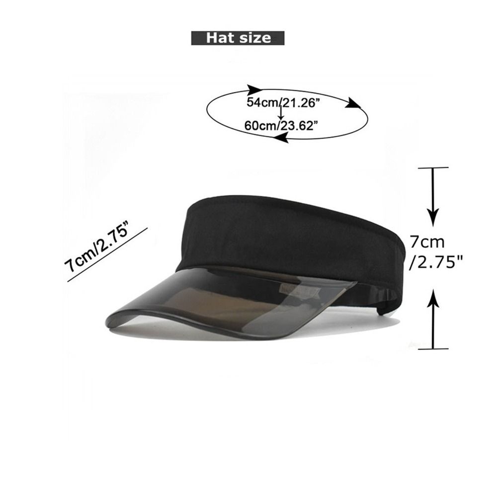 Clear Brim Summer Sun Hats Breathable Empty Top Hat Running Transparent Visor Caps  Travel Sport