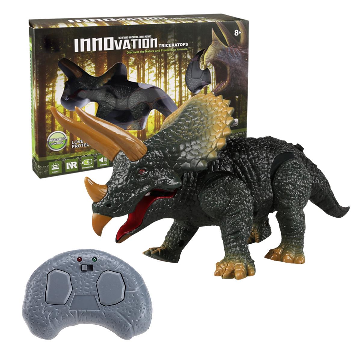 Infrared Remote Control Triceratops Dinosaur Toy – Electric Prank Lizard Simulation