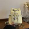 Chain bag women's spring new niche design single shoulder messenger bag is now popular bucket bag
