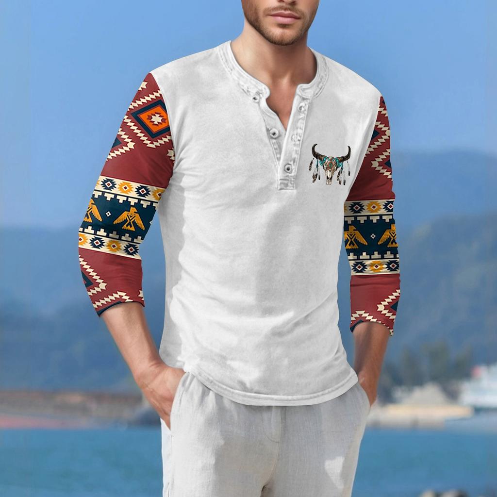 Herre T-skjorte Street Casual Mote Kortarmet Topp