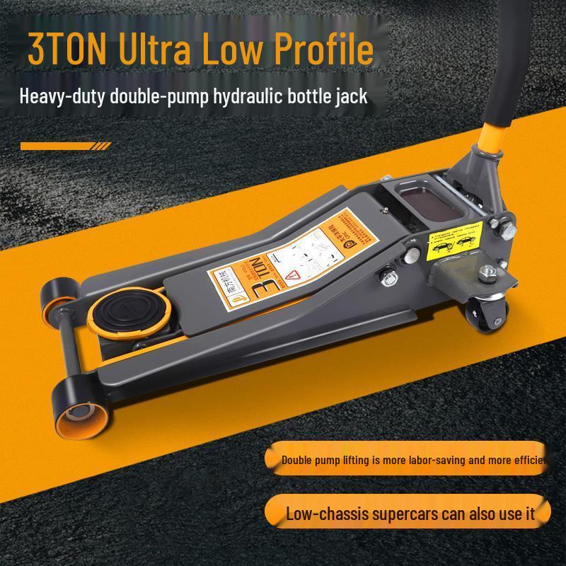 3-Ton Ultra-Low Profile Hydraulic Jack for Auto Repair and Tire Changes