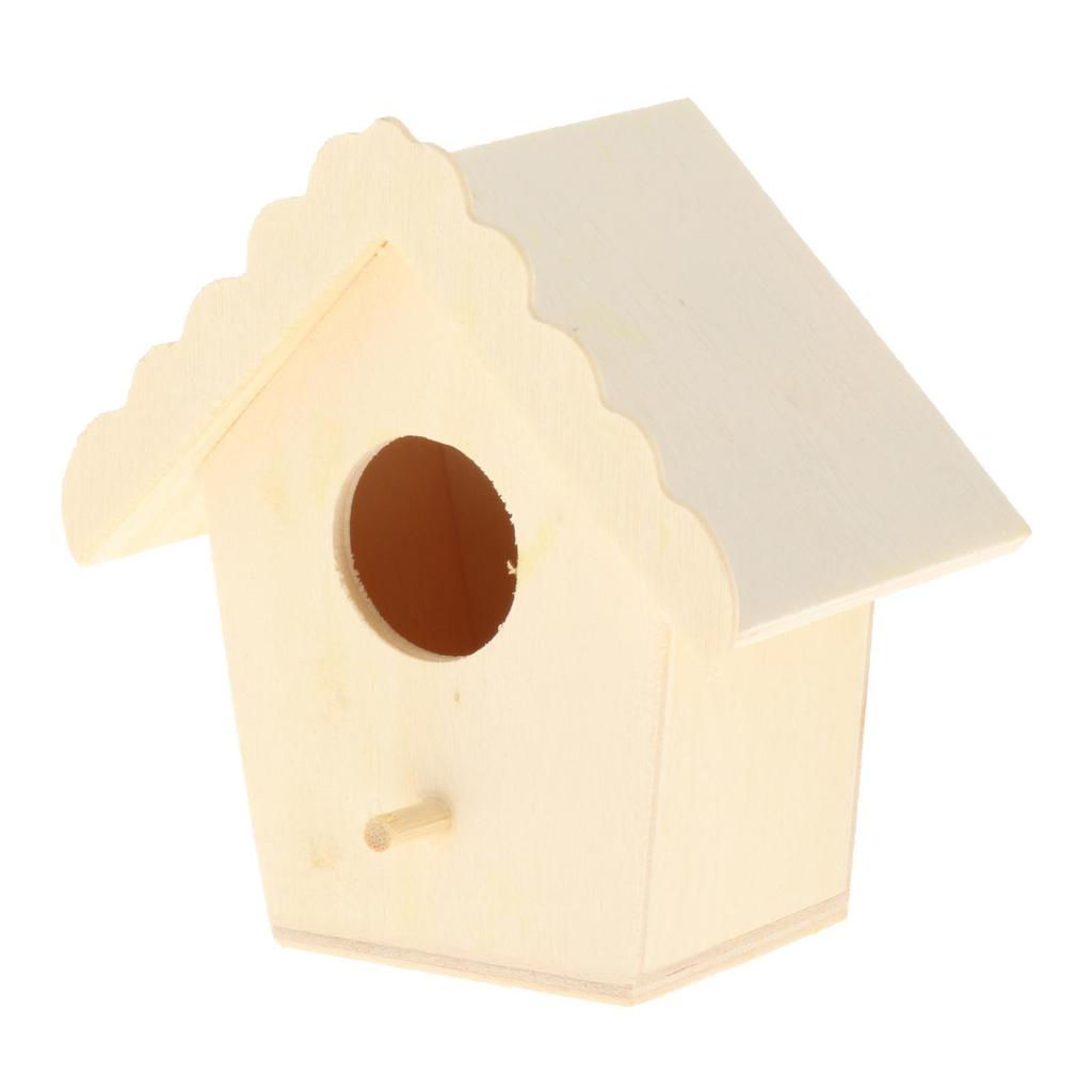 Creative Balcony Wooden Bird House Breeding Cage Box Feeding for Wren