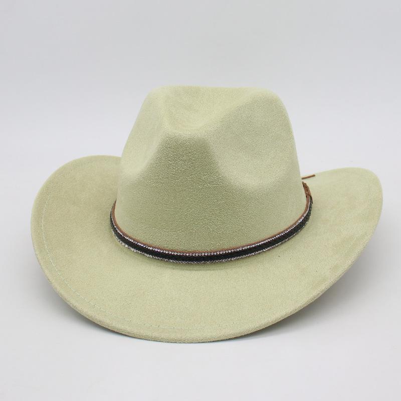 Outdoor men and women famous big-brimmed jazz hat spring and summer four seasons European and American style western suede denim top hat