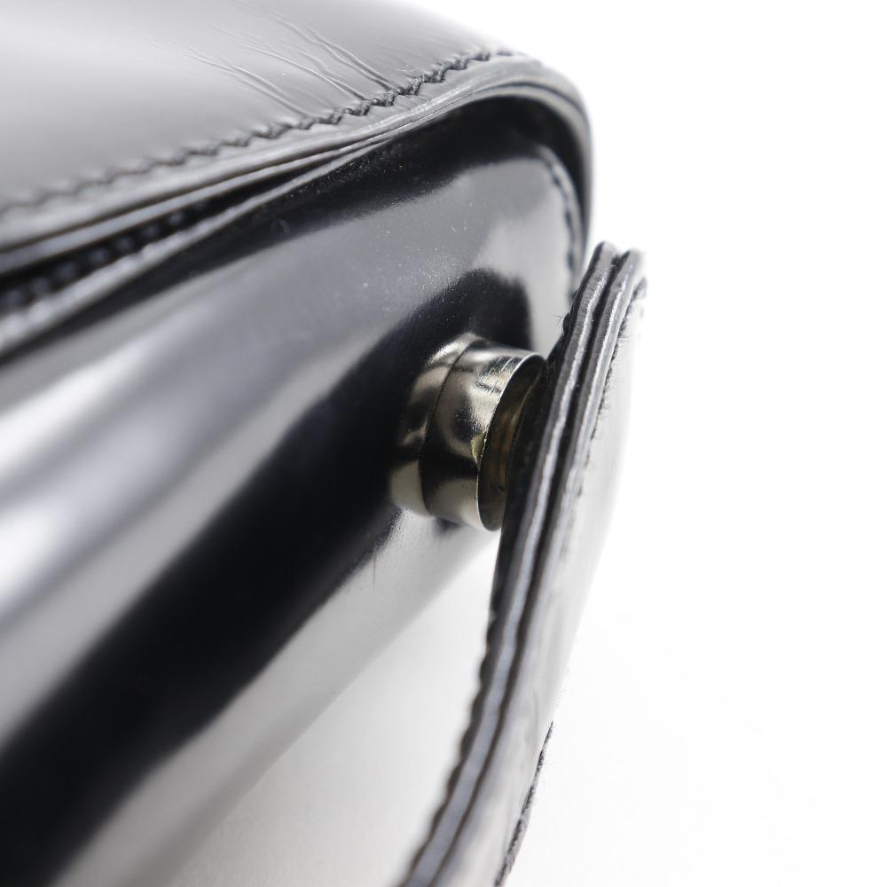 Prada One Belt Shoulder Bag Black Patent Leather Women Used