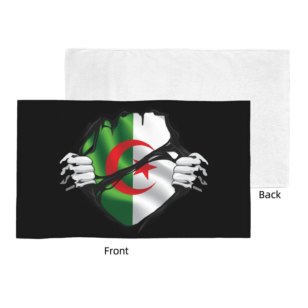 Algerian Pure Blood Flag Black Soft Face Towel Quick Dry Pool Bath Cotton Towels Absorbent