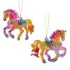Pferd Weihnachtsschmuck Glitzer Strass Pferd Weihnachtsbaum Hängeornament 2D Flach Acryl Auto Rückspiegel Anhänger für Feiertags-Wohndekor