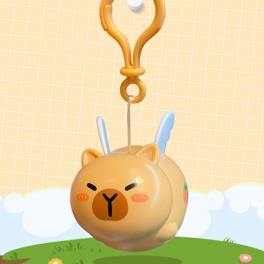 Kapibara Flying Capybara Keychain Kawaii Pull String Capibara Keyring  Bag Hanging