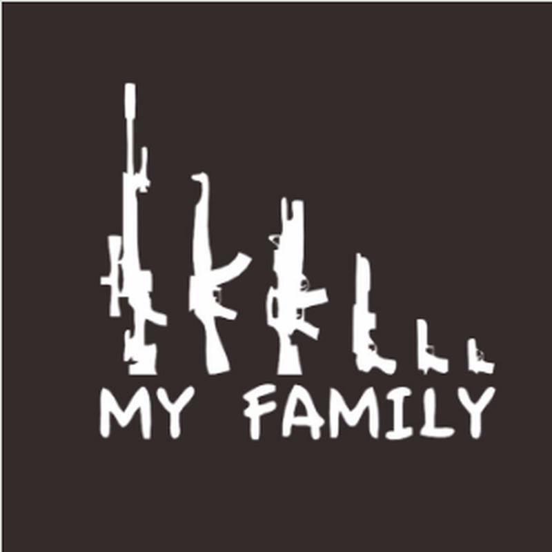MY FAMILY Car Stickers Guns E Family Car Stickers Field Firearms Enthusiasts Stickers
