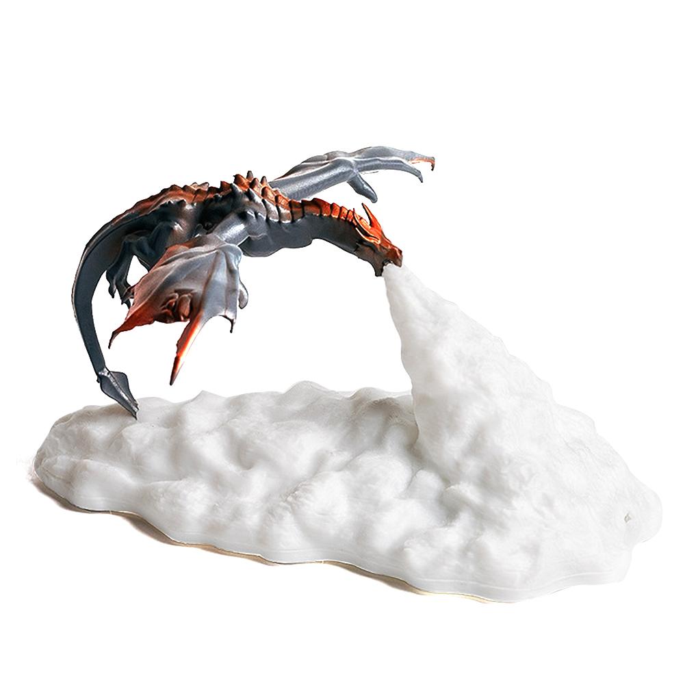 3D Printed Fire/Ice Dragon Desk Lamp LED Night Light Eye Protection Kids Sleep Accompany Nightstand Lamp for Bedroom/Living Room