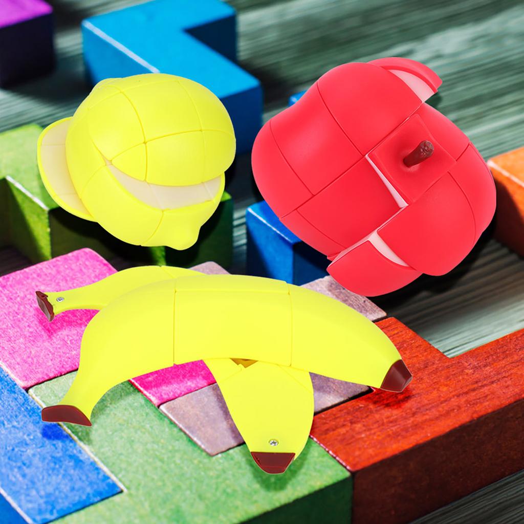 Fruits Magic Cube Set Lemon Banana Apple Uneven Special Shape Puzzle Game Educational Toys