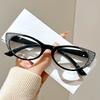 Fashionable Diamond-Studded Anti-Blue Light Presbyopia Glasses Retro Cat-Eye Senior Eyewear Oval Small-Frame HD Reading Glasses