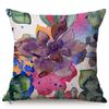 Lotus Florals Watercolor Art Home Decoration Sofa Throw Pillow Case Succulent Plants Flowers Luxury Cotton Linen Cushion Cover