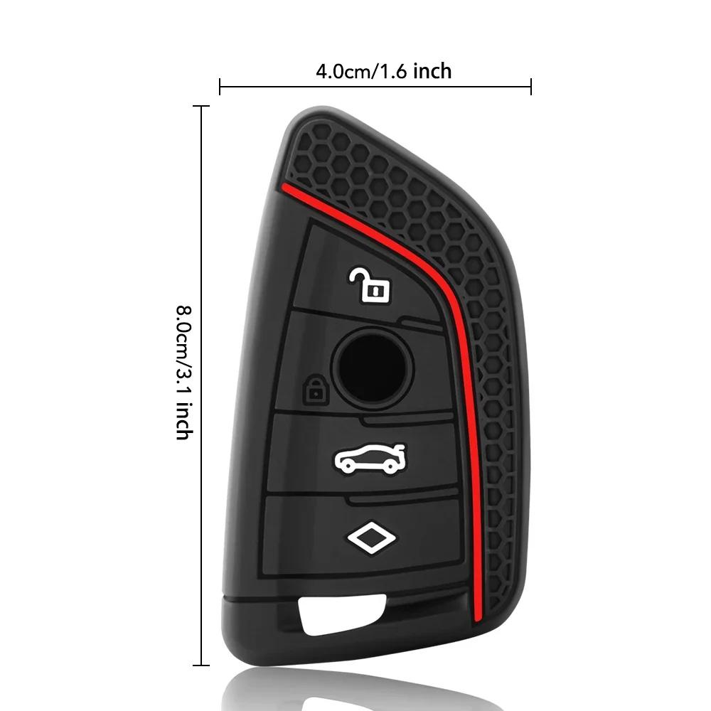 Silicone Car Remote Key Case Cover Shell for BMW X1 X3 X5 X6 X7 1 3 5 6 7 Series G20 G30 G11 F15 F16 G01 G02 F48 Car Accessories
