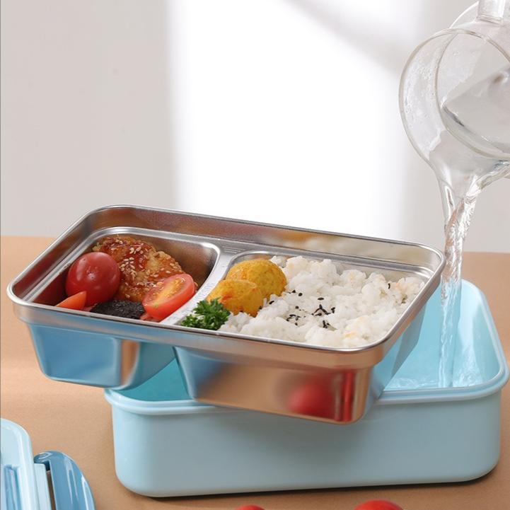 Compartment Insulated Lunch Box Microwave Oven 304 Stainless Steel Lunch Box Student Lunch Box for Girls At Work