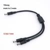 10pcs DC 1 male to 2 male 5.5*2.1mm Connector 3 way male Power Splitter Cable Power Supply Adapter Extension 30CM 18awg 10A