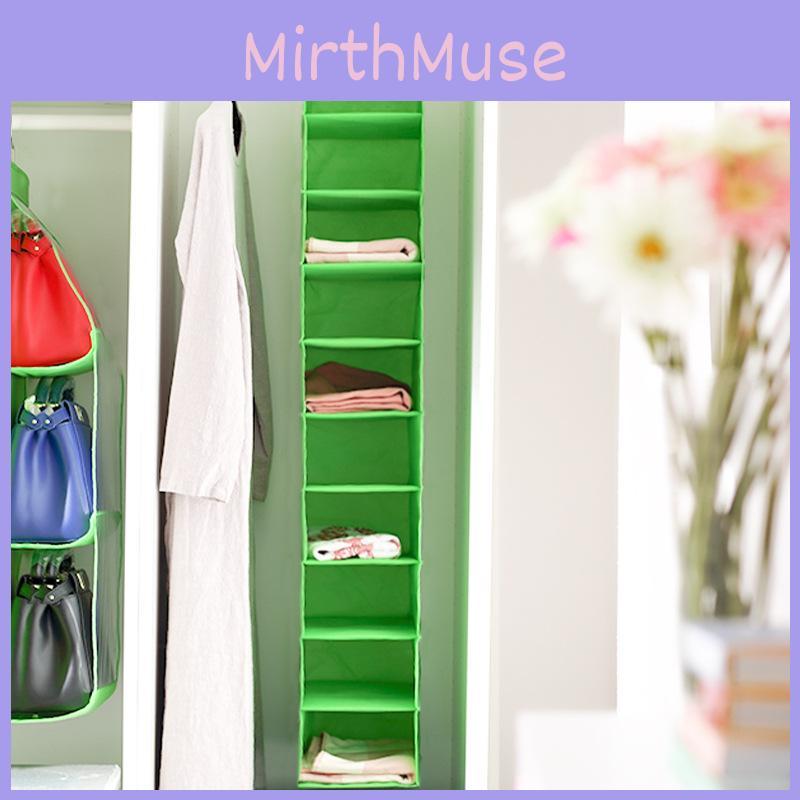 Crafted Nonwoven Fabric Storage Organizer With Ten Compartments For Wardrobe Use