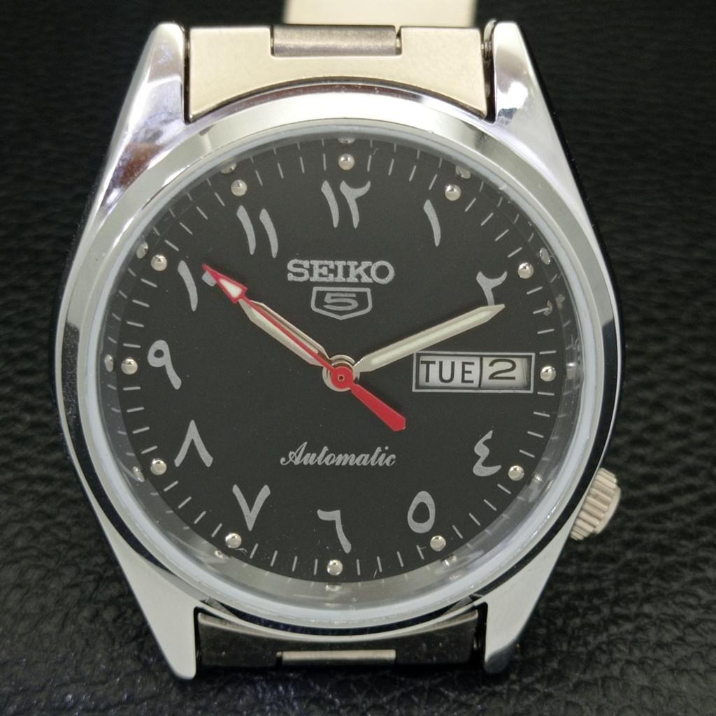 REFURBISHED JAPAN SEIKO 5 AUTOMATIC 6309A MENS ARABIC BLACK DIAL WATCH A427363-2 QRL-a427363