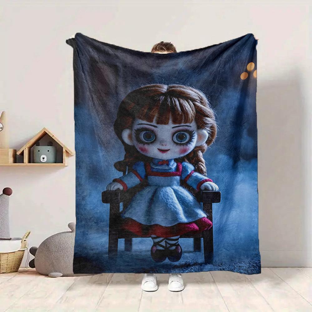 1pc AnnaBelle Blanket Lightweight Flannel Blanket Throw Blanket For Sofa, Bed, Travel, Camping, Livingroom, Office, Couch