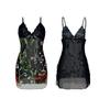 Pure Desire Women's Lace Mesh Nightgown Breathable Deep V Multi-Style Cami Sexy Loungewear Options Versatile Seductive Sleepwear with Diverse Choices