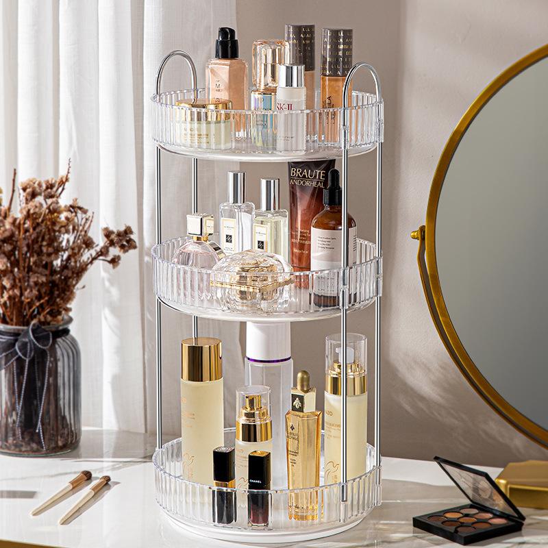 Scaffale Organizer Rotante per Piano Bagno Portaoggetti per Profumi Trucco Scaffale Rotante a 360° Portaoggetti per Cosmetici da Toeletta Scaffali