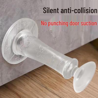 New Punch-Free Silicone Door Stopper: Anti-Collision, Strong Magnetic, Silent, Floor Mount for Bathroom