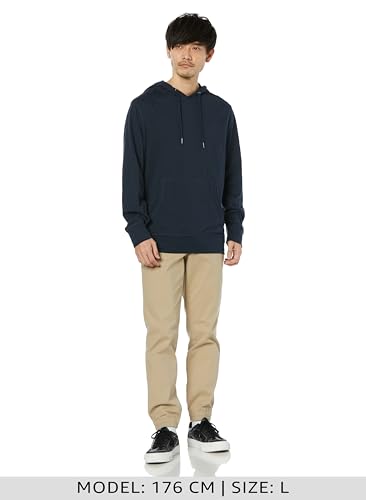 Amazon Essentials Men's Lightweight Jersey Pullover Hoodie, Navy, Size L