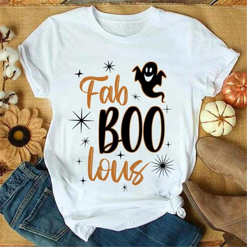 Weißes Sommer Damen T-Shirt Play Trick Art Druckdesign Übergroß Kurzarm Komfort Damen T-Shirt Y2K Grafik ALLERHEILIGENTAG