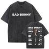 Washed Vintage Rapper Bad Bunny Un Verano Sin Ti Album Graphic Tshirt Men Women Hip Hop Fashion Pop Music T Shirts Streetwear
