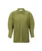 Akebteu Ps02X Pleated Button Long Sleeve Open Shirt Cardigan [Olive]