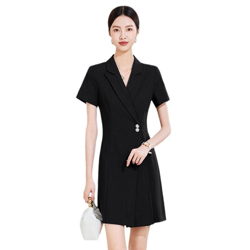 2024 Summer High-End Goddess Style Long-Sleeved Professional Suit Dress
