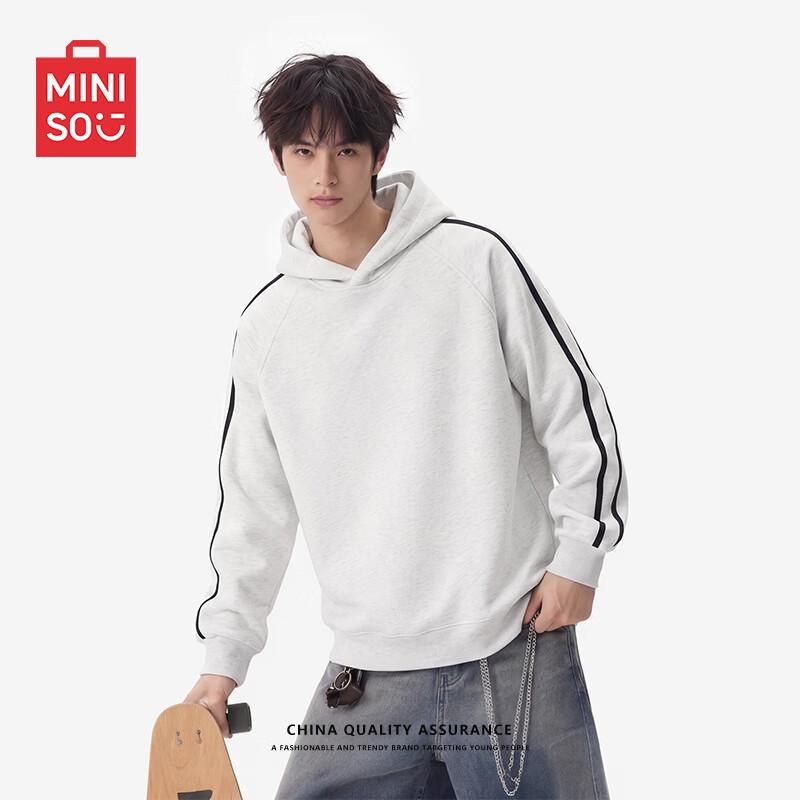 MINISO Men's American-Style Casual Hooded Pullover Sweatshirt