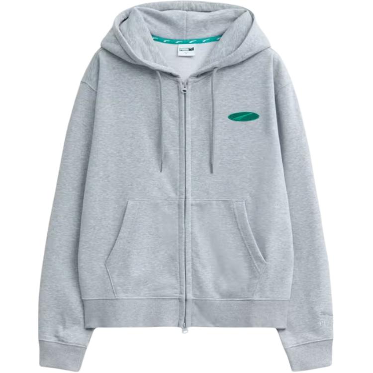 Puma Архивное наследие Серия Уни Hsmu U Архив H Kn Fz Куртка С капюшоном Удобная Модная С длинным рукавом Мужская Куртка Средний-Хизер-Серый 94104602 L