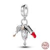Copper Red Color Collection Heart Shape Charm Bead Charms Bead Charms Suitcase Pendant Compatible With Authentic Bracelets Lucky Jewellery Gifts