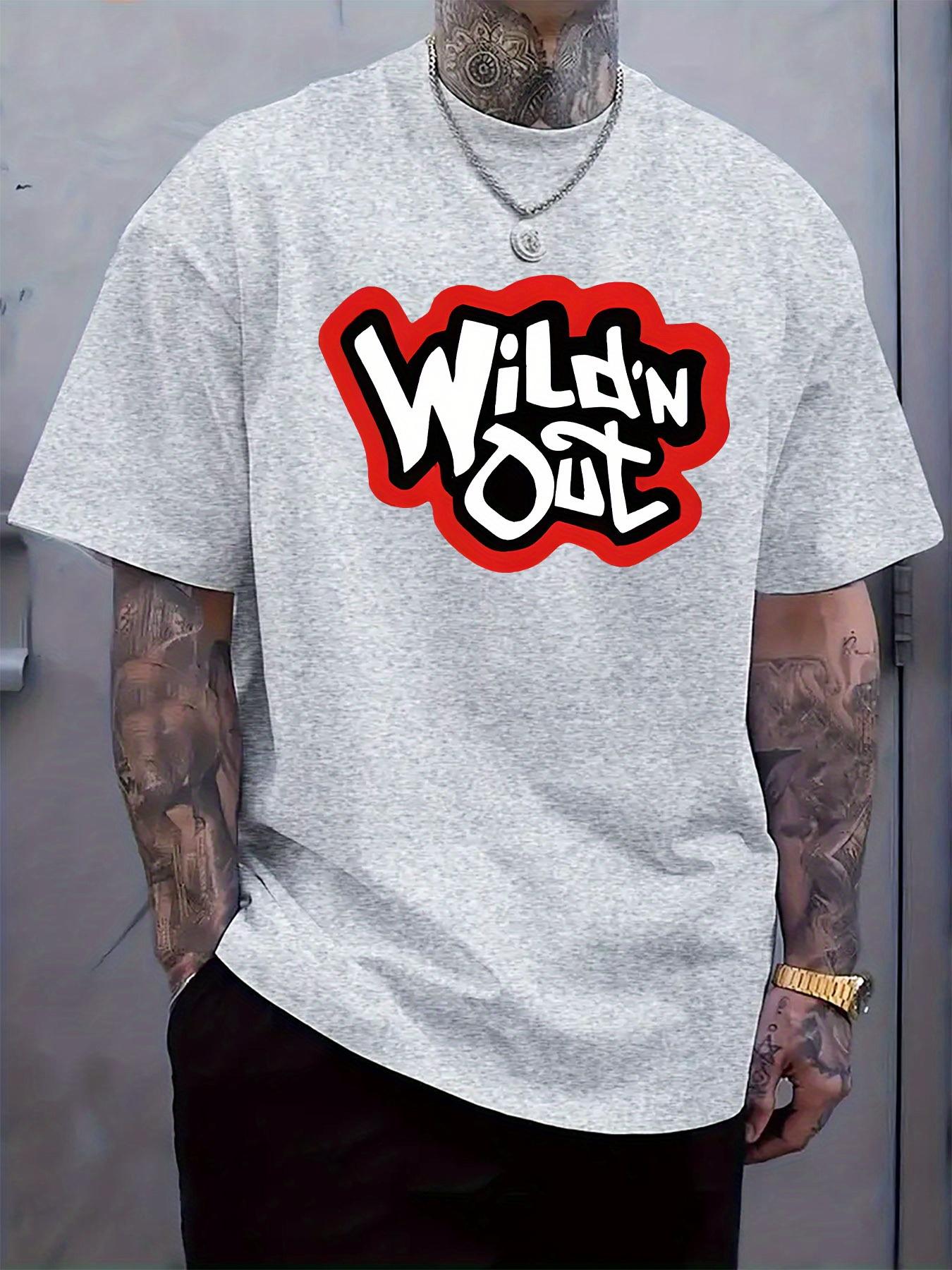 Wild Out Graphic T-shirt - Black with Red & White Graffiti Style Print S