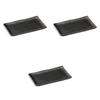 Set of 3 Kuroarashi Yakitori Plates X X Reinforced Ceramic Yakitori Plates by Setomonohonpo 8.0 [23.8 14.6 1.8 Cm]