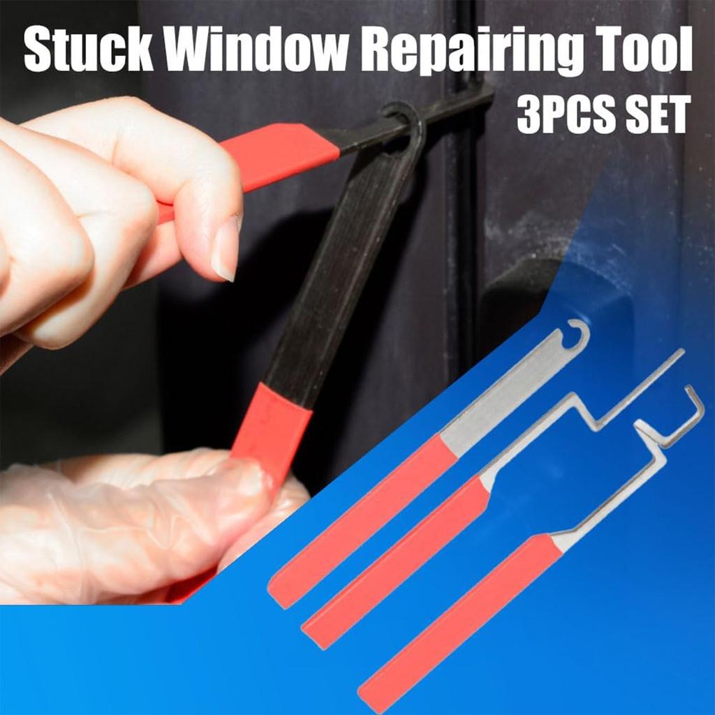 3 Piece Window Opener Tool Kit, Stainless Steel Emergency Tool, Stuck Window Opener Tool, Non-Slip Handle, Home Window Opener Emergency Tool Kit
