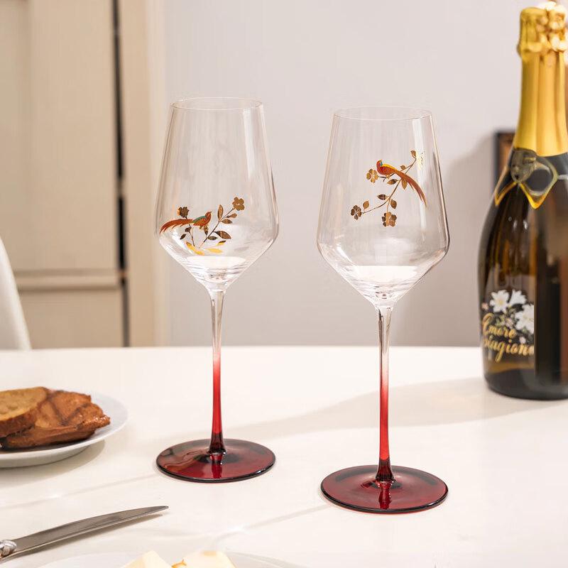 Oriental Dream Series Double Magpie Red Wine Glasses Gift Set
