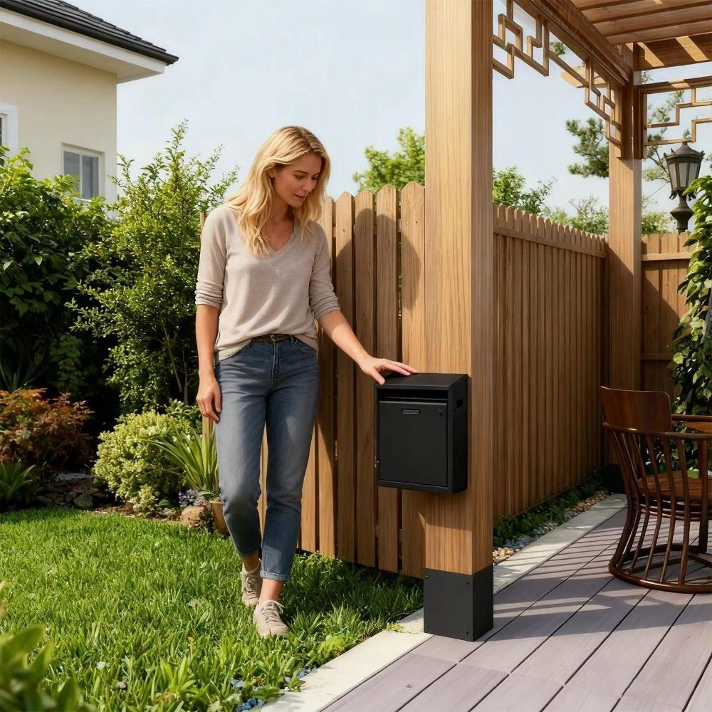 Adjustable Post Bracket Metal Post Mount Rain Weather Protection Post Cover  Wooden Mailbox