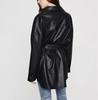 Casual Formal Wear Women's Genuine Lambskin Leather Shirt Stylish Black Handmade