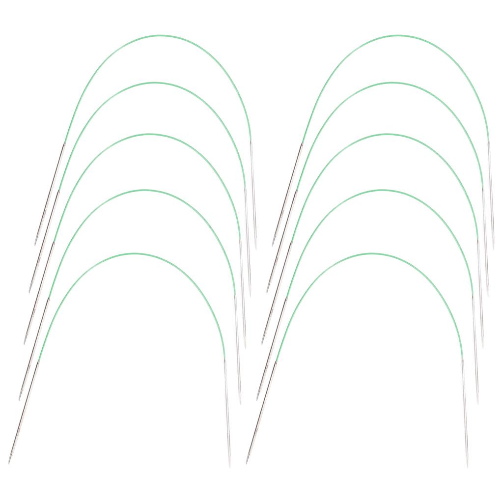 10 Pcs Circular Knitting Needle Portable 40cm Length Home Stainless Steel Ring Bending Sweater