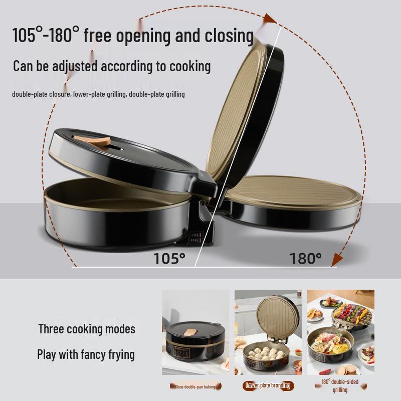 Rongshengda Double-Sided Electric Crepe Maker with Enlarged Titanium-Coated Plate
