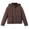 LANGZI Retro Quilted Hooded Padded Jacket