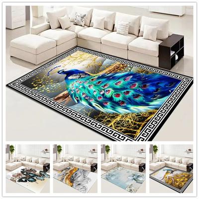 Tappeto Soggiorno Pavone Farfalla Tappetino Decorativo Colorato per Camera da Letto Portico Cucina Negozio Tappeto Antiscivolo per Divano Tavolino da Caffè