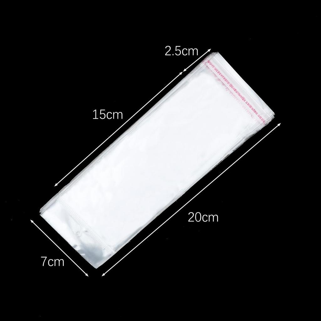 100pcs Transparent Self Adhesive Seal Plastic Storage Bag OPP Poly Pack Bag With Hang Hole Retail Packaging Pouch