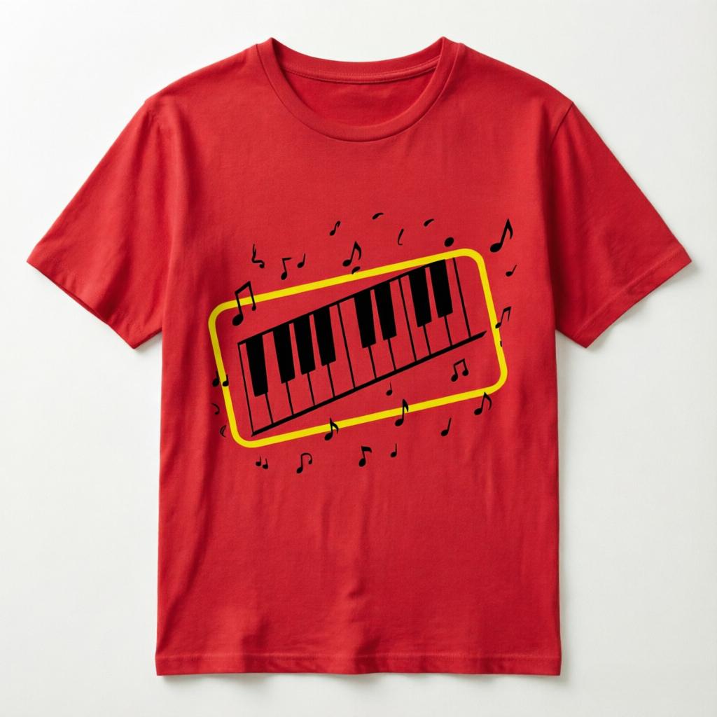 Minimalist Piano Graphic TShirt 100 Cotton Breathable Unisex Black Oversized Tee Music Themed Streetwear Top