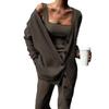 2025 Spring/Fall Women's Knitted Three-Piece Set: European/American Style Coat, Vest, and Pants